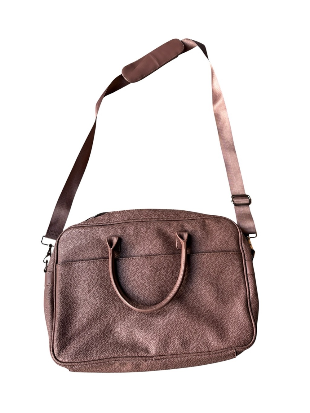 Bugatti Pebbled Vegan Leather Laptop Bag (Mauve)